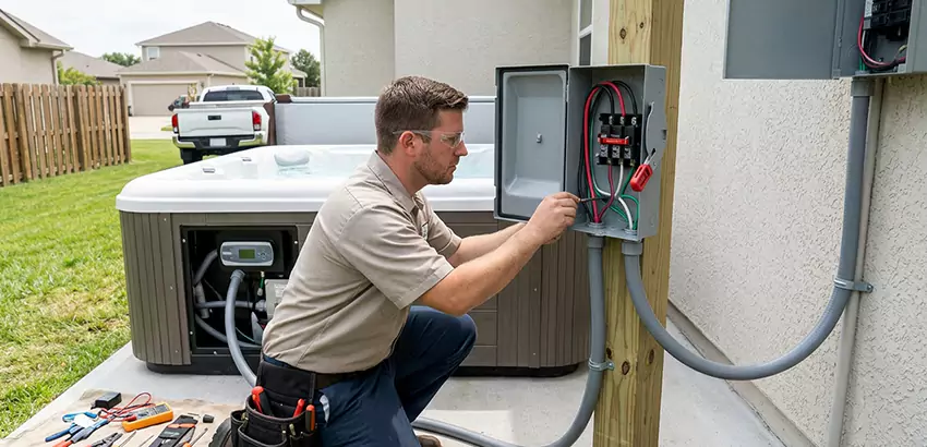 Outdoor Hot Tub Electrical Installation in Waukee