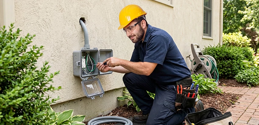 Outdoor Outlet Installation on Vinyl Siding in Waukee